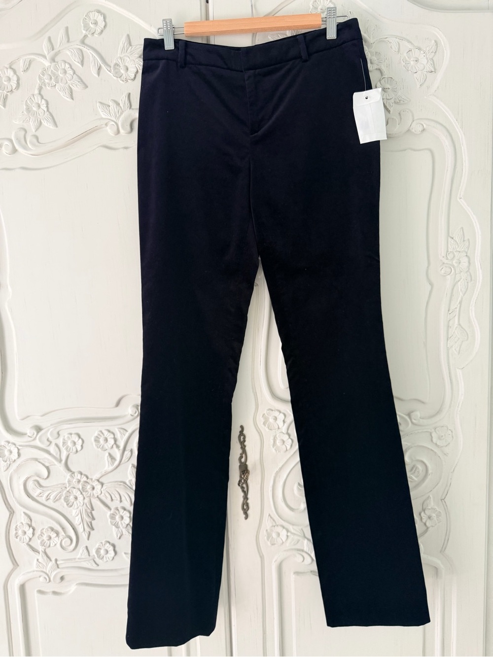 NWT-Ralph Lauren Black Label Velvet Deep Navy Straight-Leg Pants